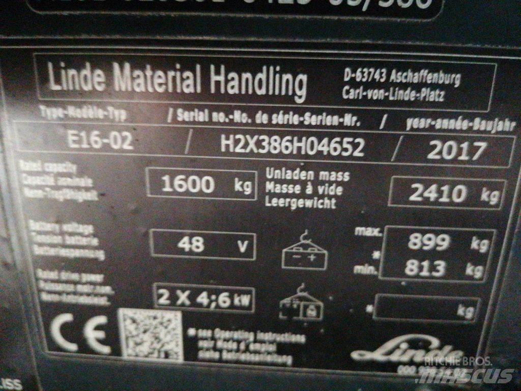 Linde E16-02 Elektrische heftrucks