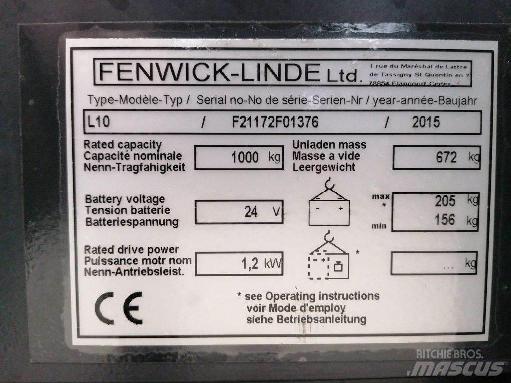 Linde L10 Meeloop stapelaar