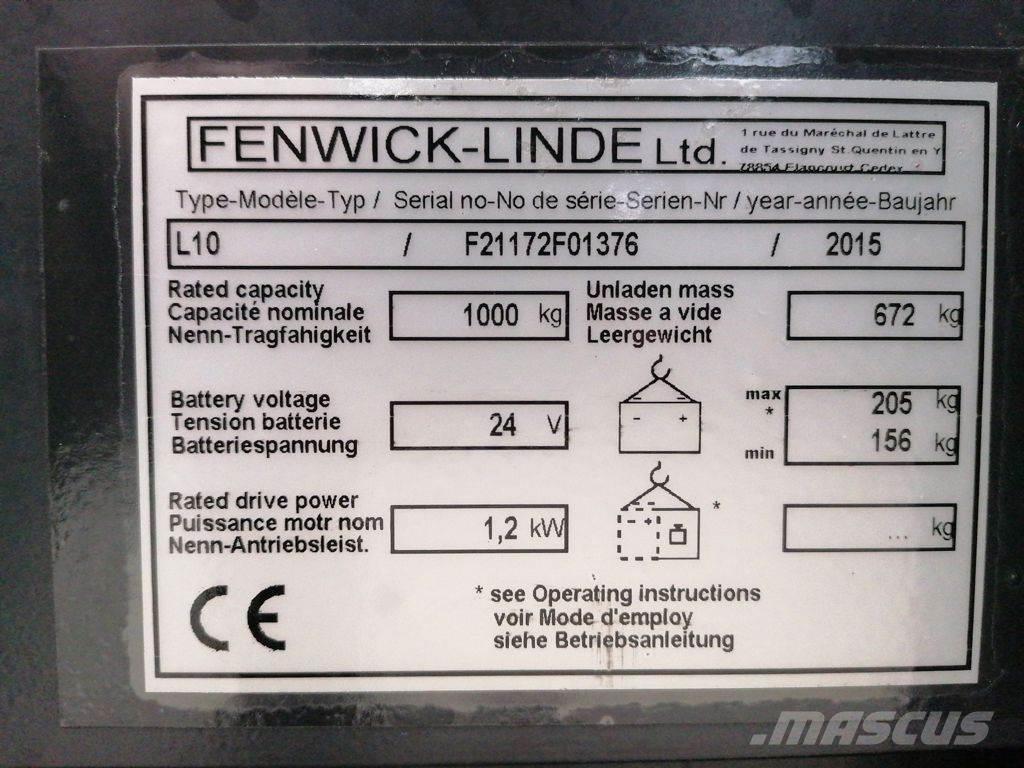Linde L10 Meeloop stapelaar