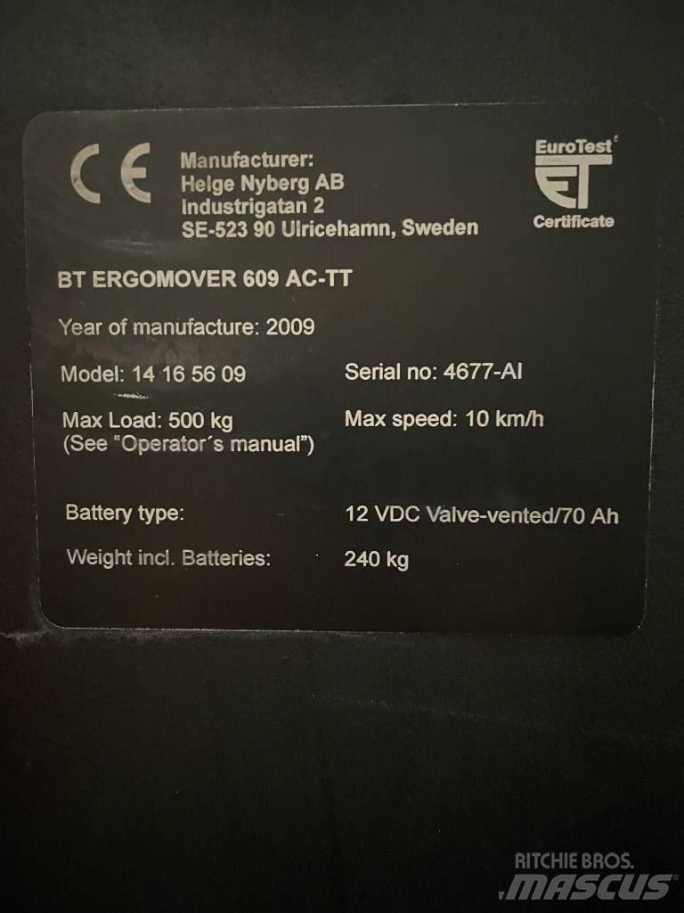 BT 609 AC TT Orderpicker voor laag niveau