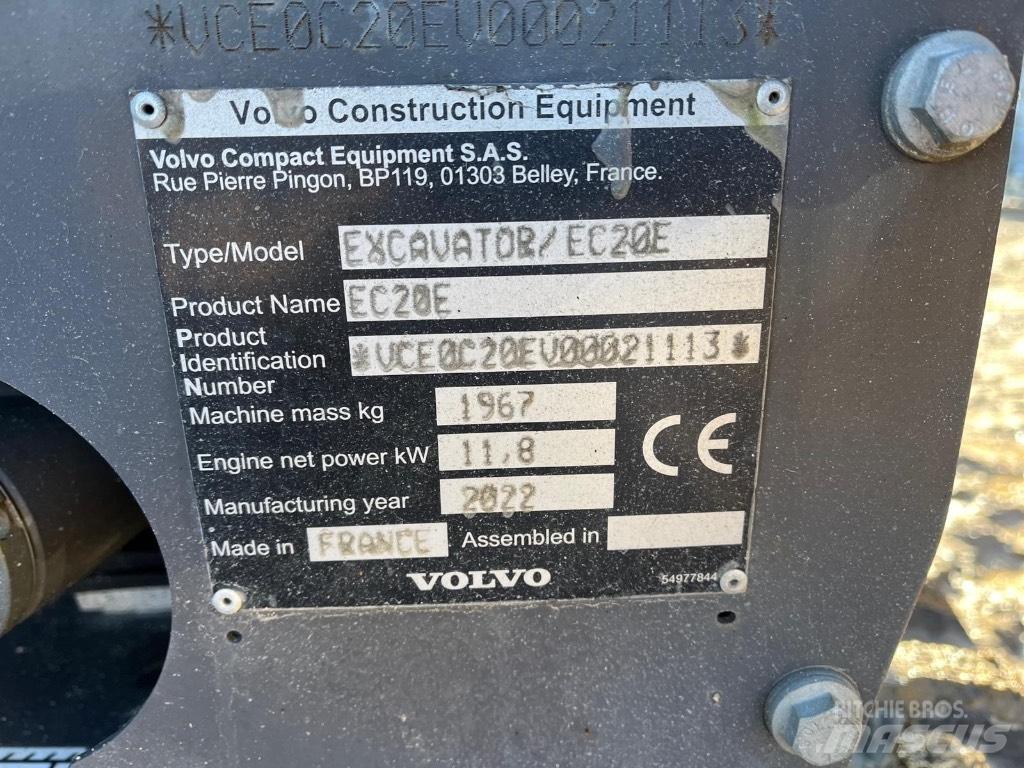 Volvo EC 20 E Minigraafmachines < 7t