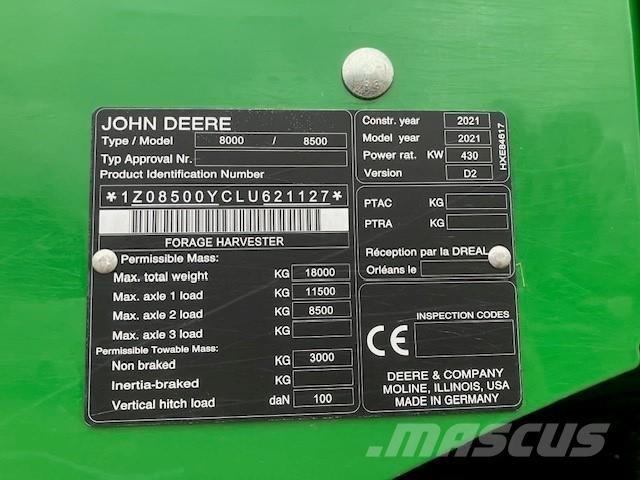 John Deere 8500i Zelfrijdende veldhakselaars