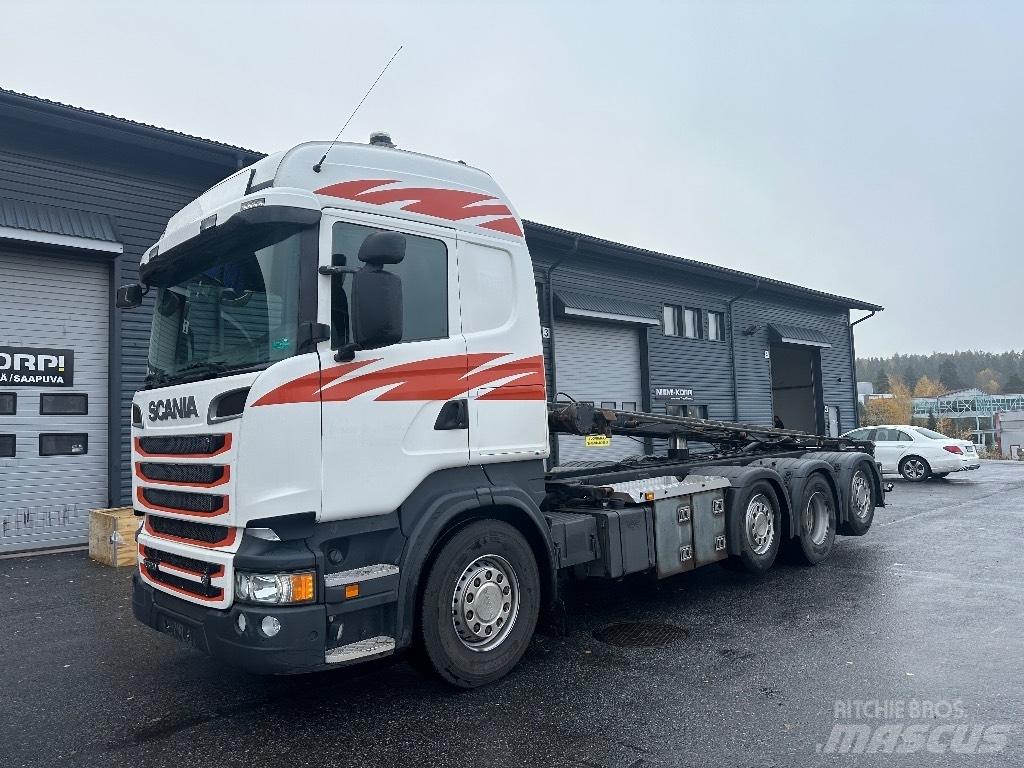 Scania R520 8x2/4 Containertrucks met kabelsysteem