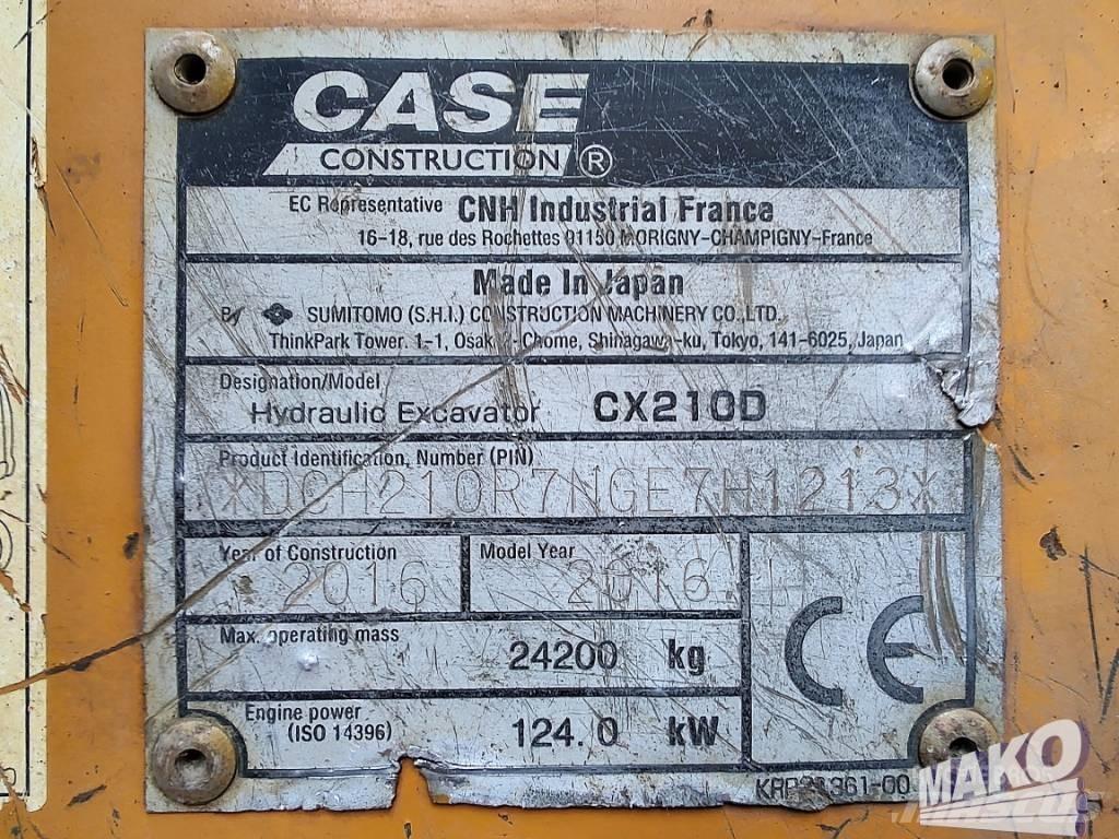 CASE CX 210 D Rupsgraafmachines