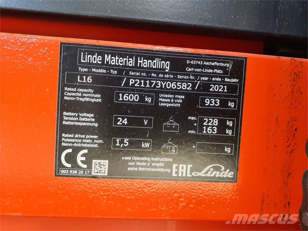 Linde L16i Meeloop stapelaar
