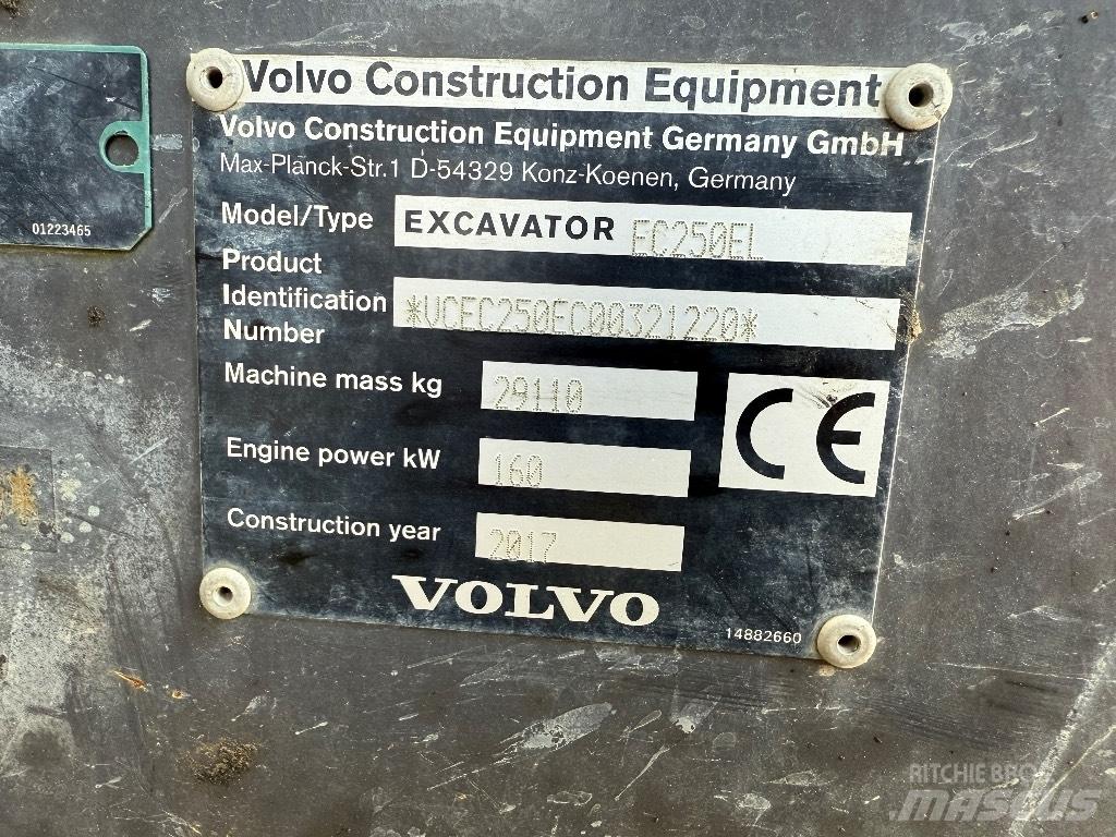 Volvo EC 250 EL Rupsgraafmachines