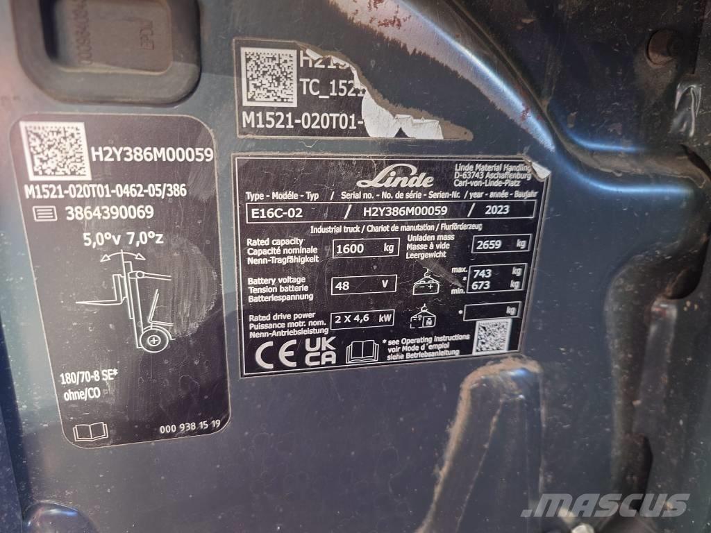 Linde E16C/386-02 Elektrische heftrucks