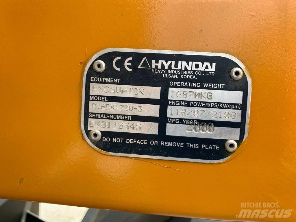 Hyundai ROBEX 170W-3 Wielgraafmachines
