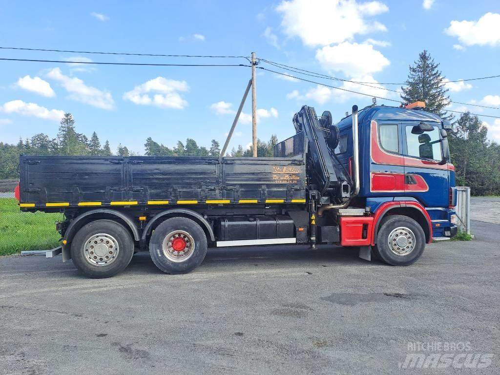 Scania R114 Vlakke laadvloer met kraan