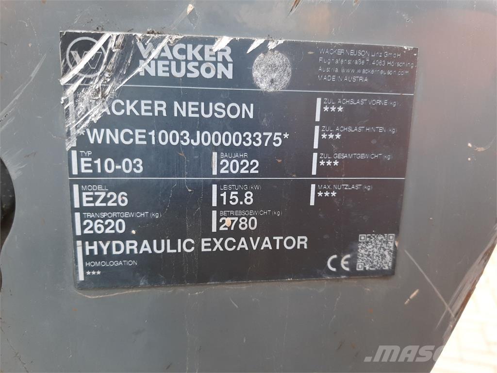 Wacker Neuson EZ26 Rupsgraafmachines
