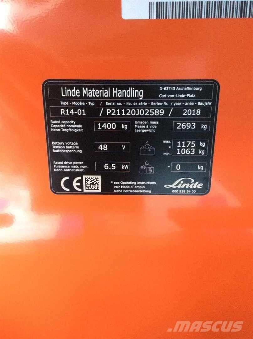 Linde R14 Reachtruck voor hoog niveau