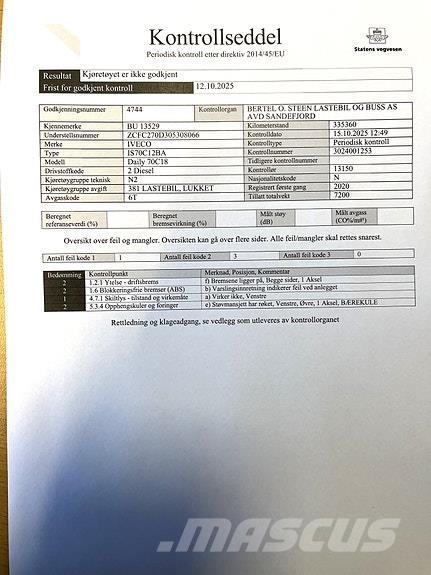 Iveco DAILY 70C18 Bakwagens met gesloten opbouw