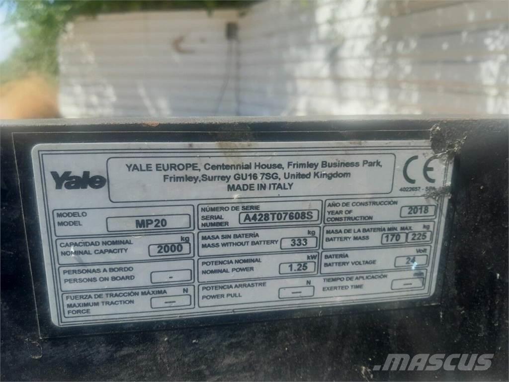 Yale MP20 Electro-pallettrucks