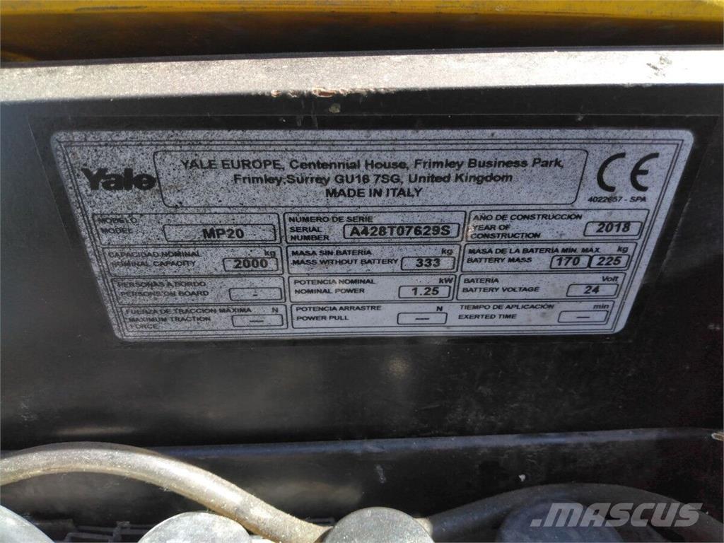 Yale MP20 Electro-pallettrucks