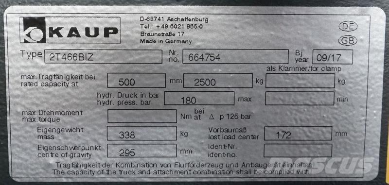 Kaup 2T466BIZ Overige gebruikte aanbouwapparatuur en componenten