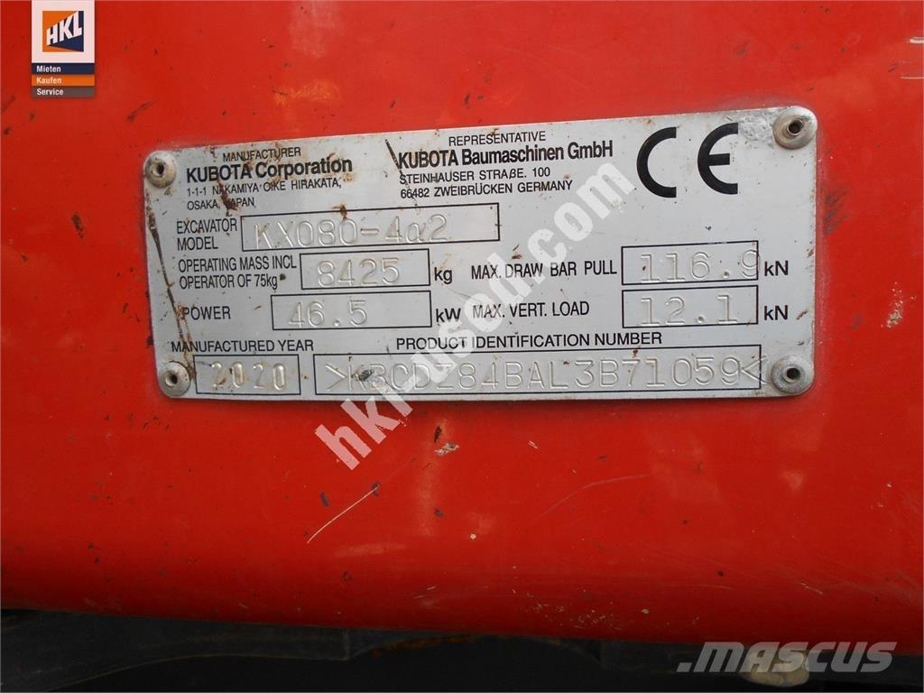 Kubota KX 080-4 Minigraafmachines < 7t