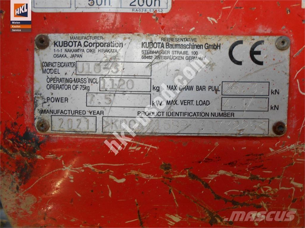 Kubota U 10-3 Minigraafmachines < 7t