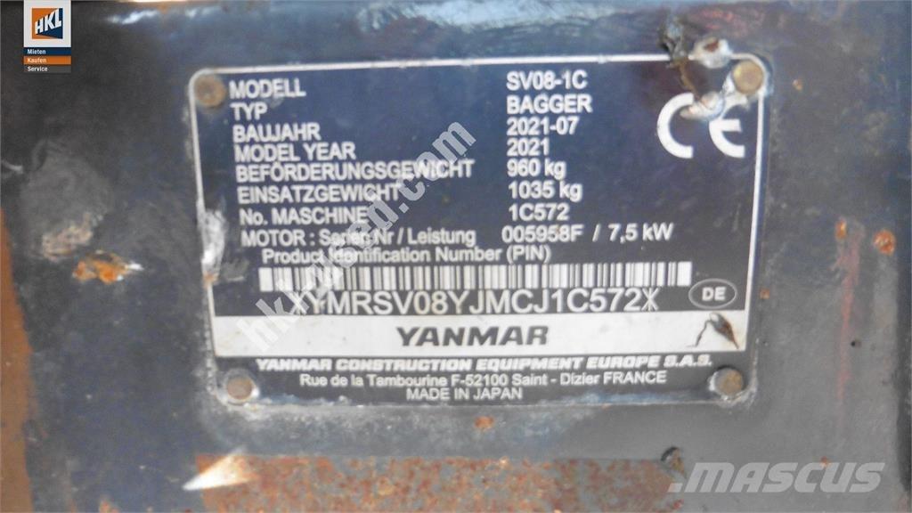 Yanmar SV 08-1C Minigraafmachines < 7t