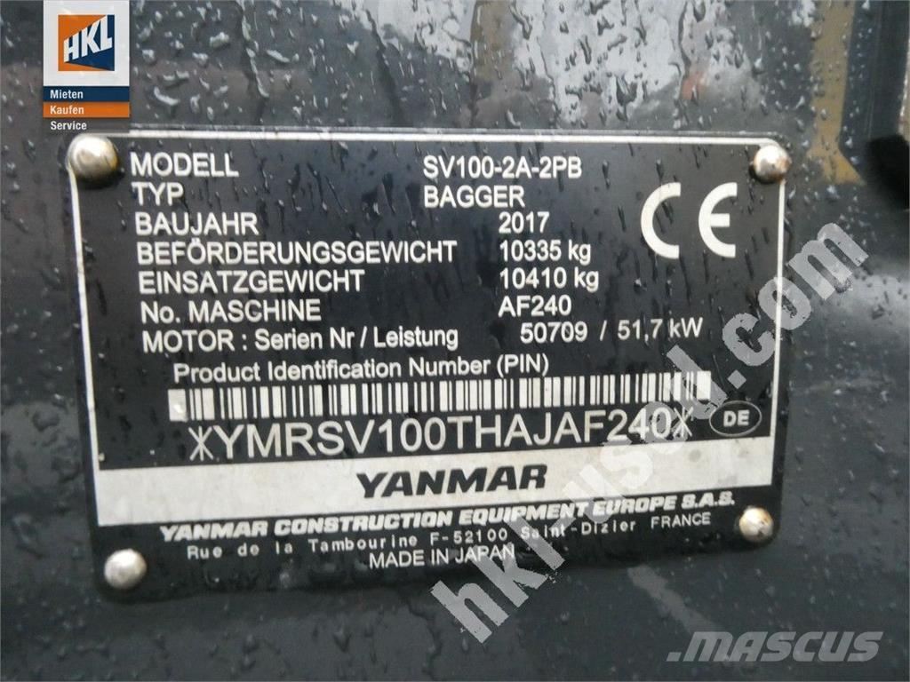 Yanmar SV 100-2PB Minigraafmachines < 7t