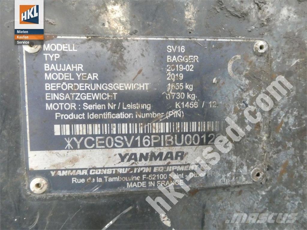 Yanmar SV 16 Minigraafmachines < 7t