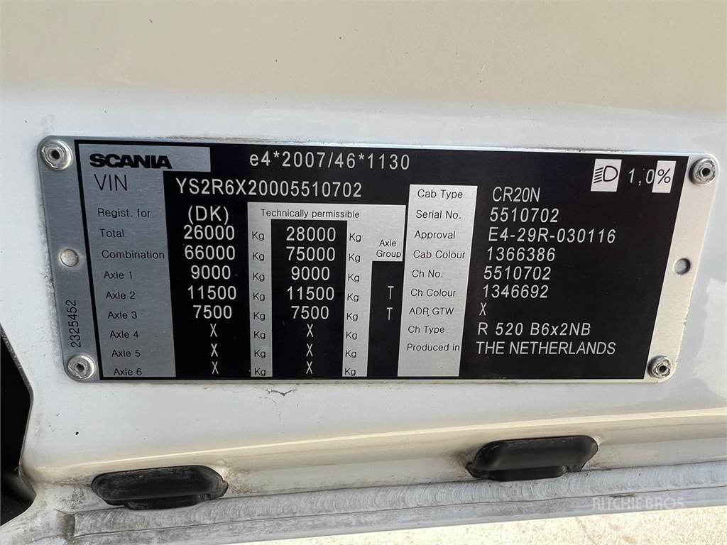 Scania R520 hejs Containertrucks met kabelsysteem