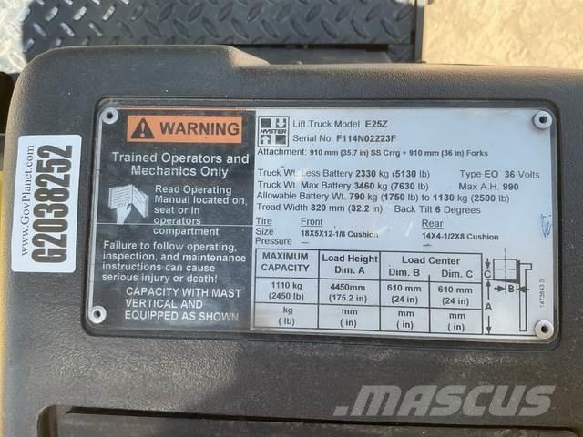Hyster E25Z Elektrische heftrucks
