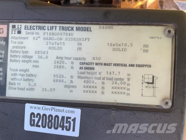 Hyster E40MM Elektrische heftrucks