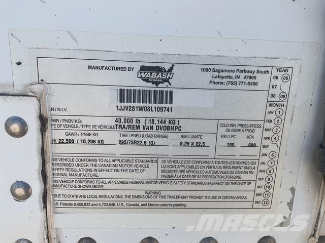 Wabash DVDBHPC Gesloten opbouw trailers