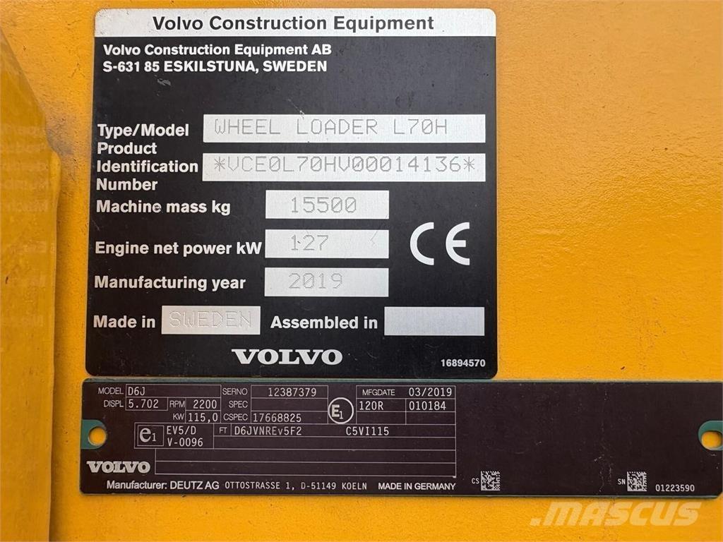 Volvo L70H Wielladers