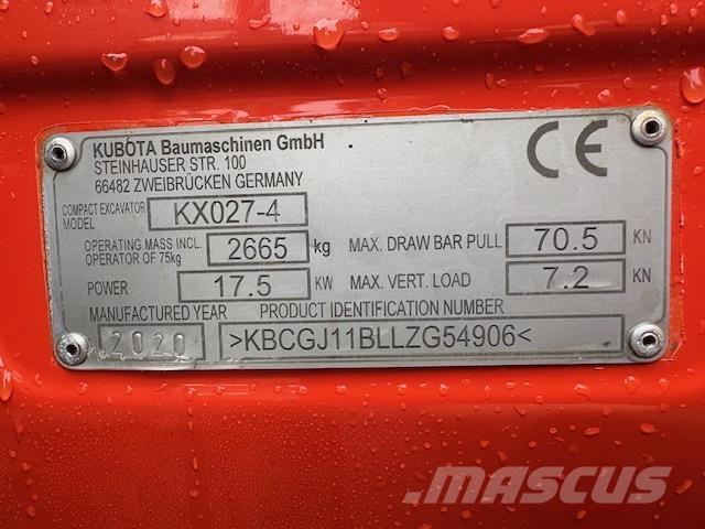 Kubota KX027-4 Midigraafmachines 7t - 12t