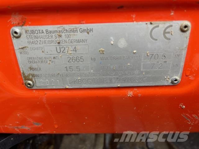 Kubota U27-4 Midigraafmachines 7t - 12t