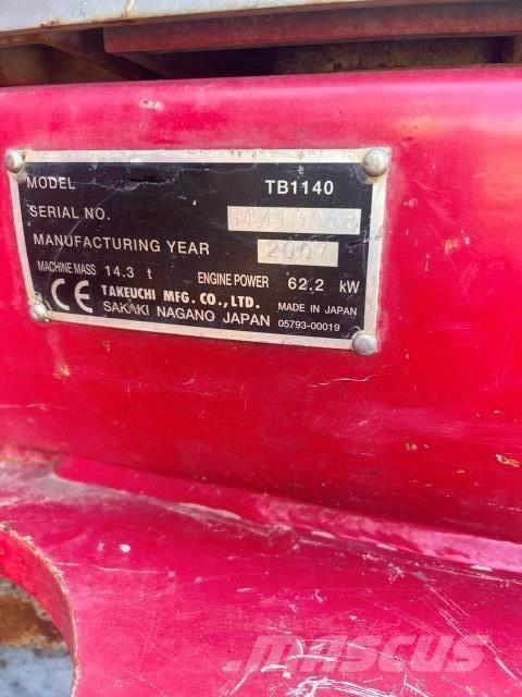 Takeuchi 1140 Minigraafmachines < 7t