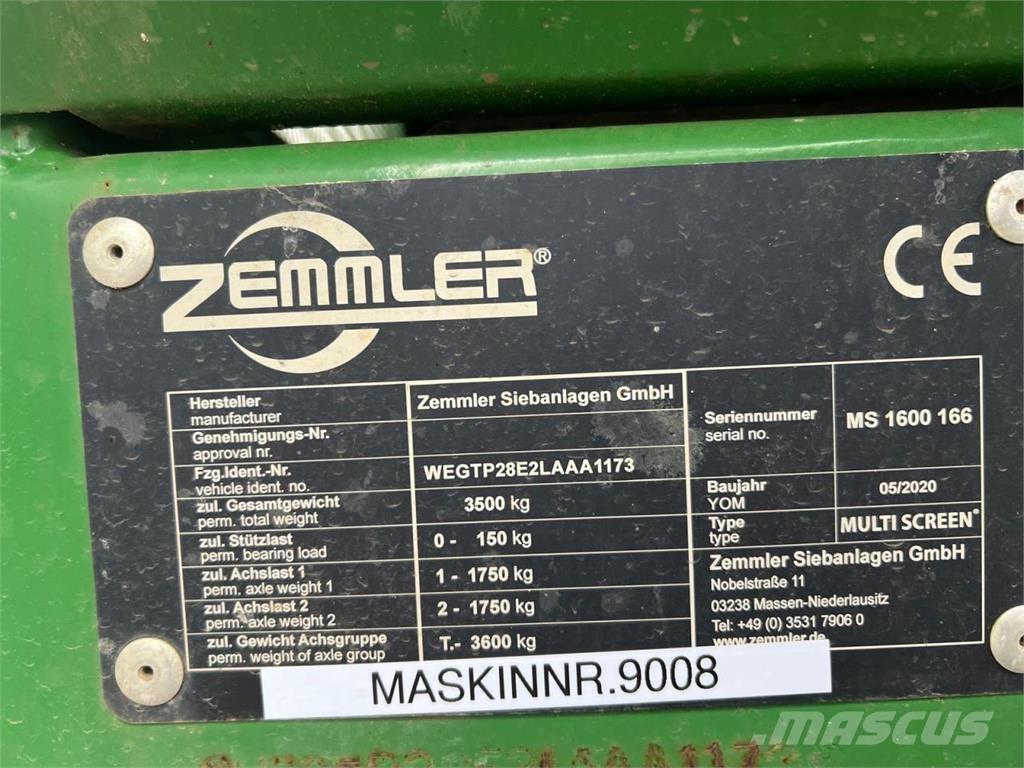 Zemmler MS1600 Sorteer / afvalscheidings machines