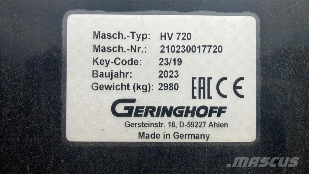 Geringhoff HV 720 Accessoires voor maaidorsmachines