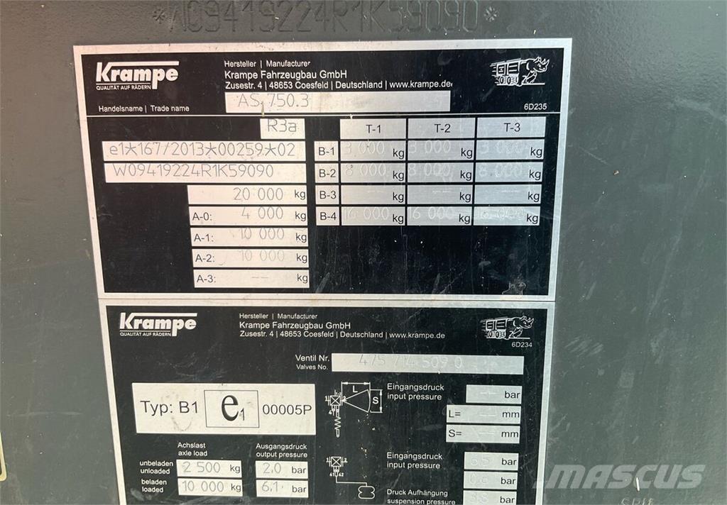 Krampe AS 750 Overige aanhangers