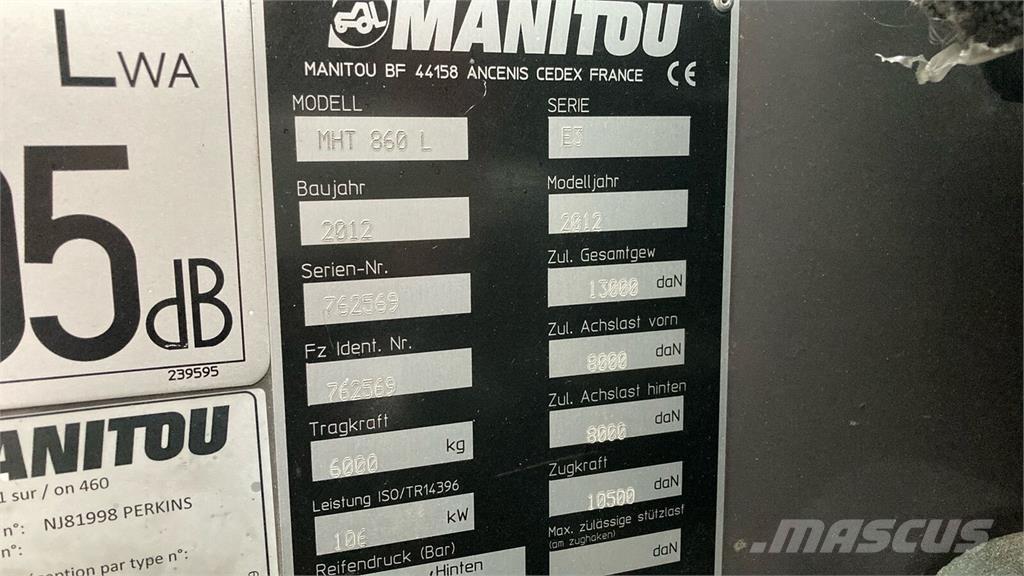 Manitou MHT860L Verreikers