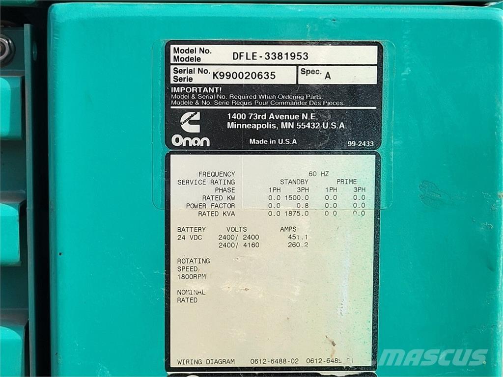 Cummins KTA50-G9 Diesel generatoren