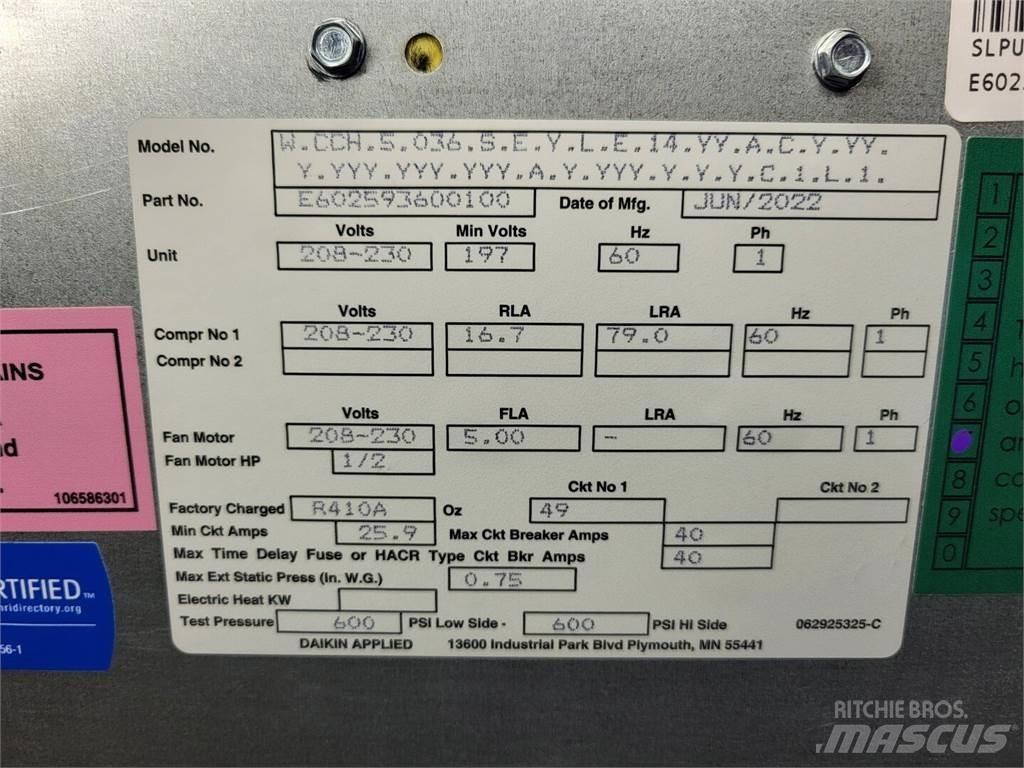 DAIKIN Enfinity 036 Verhittings en ontdooi apparatuur