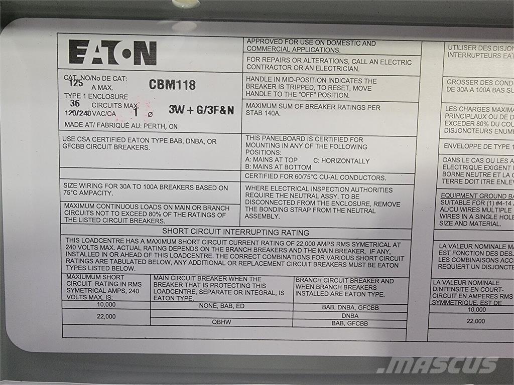 Eaton CBM118 Bouw - Overige