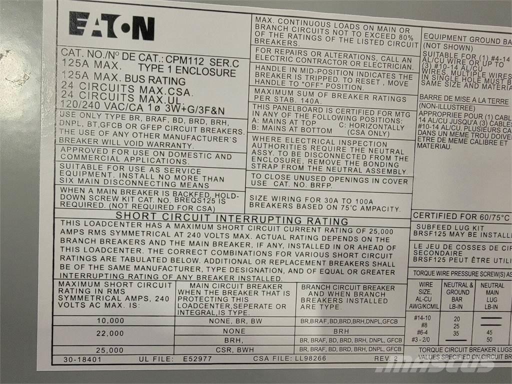 Eaton PM112 Bouw - Overige