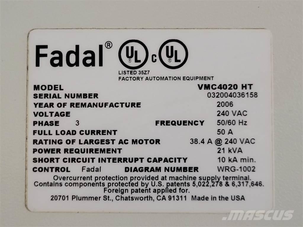  FADAL VMC 4020 HT Bouw - Overige