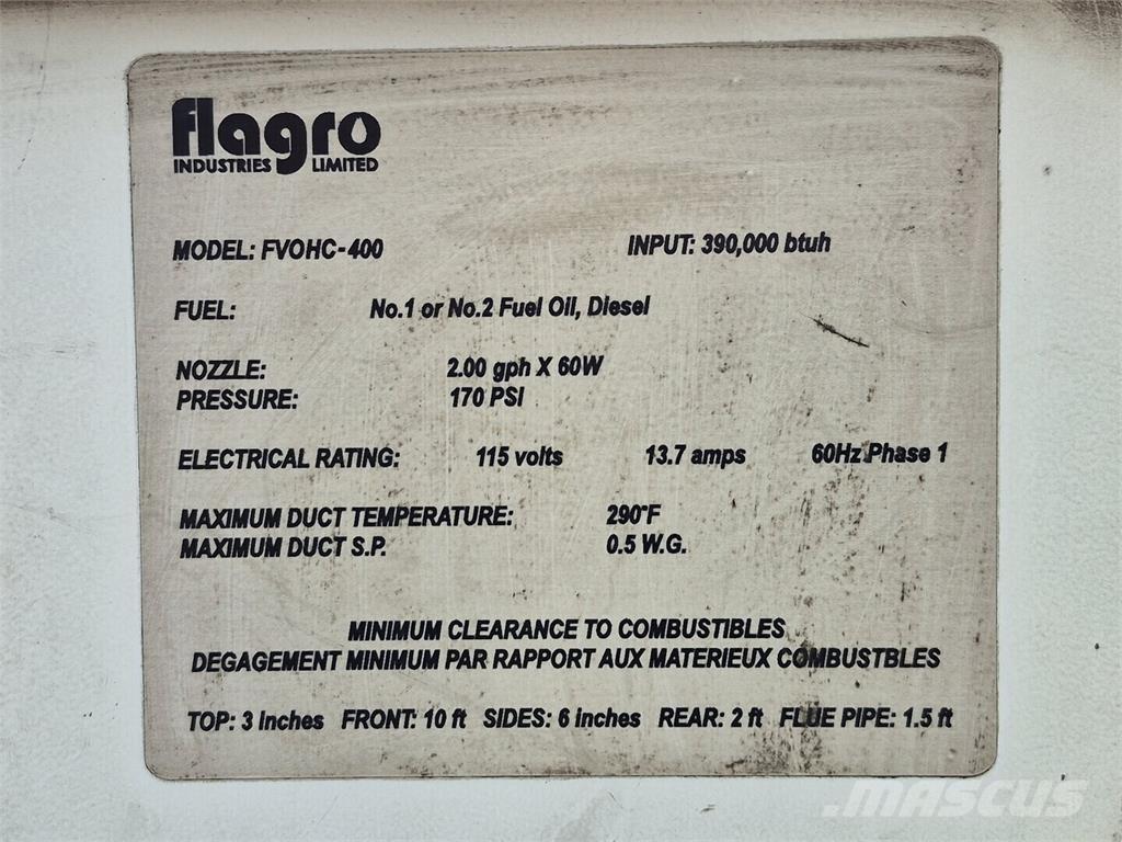 Flagro FVOHC-400 Verhittings en ontdooi apparatuur