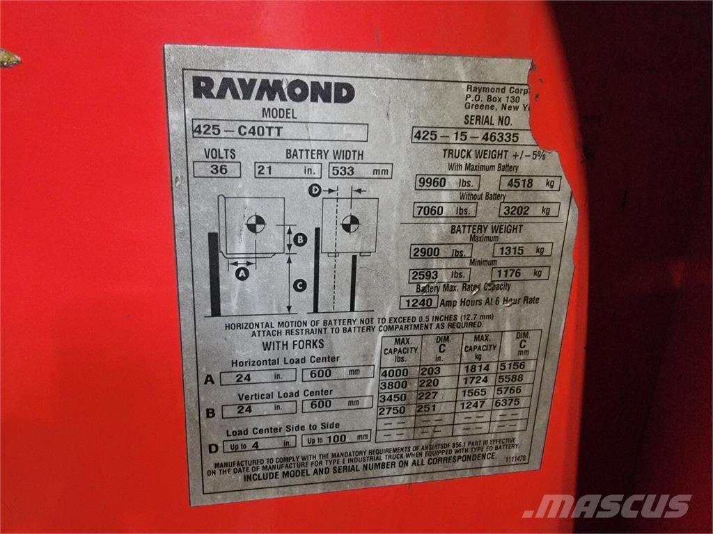Raymond 425-C40TT Bouw - Overige
