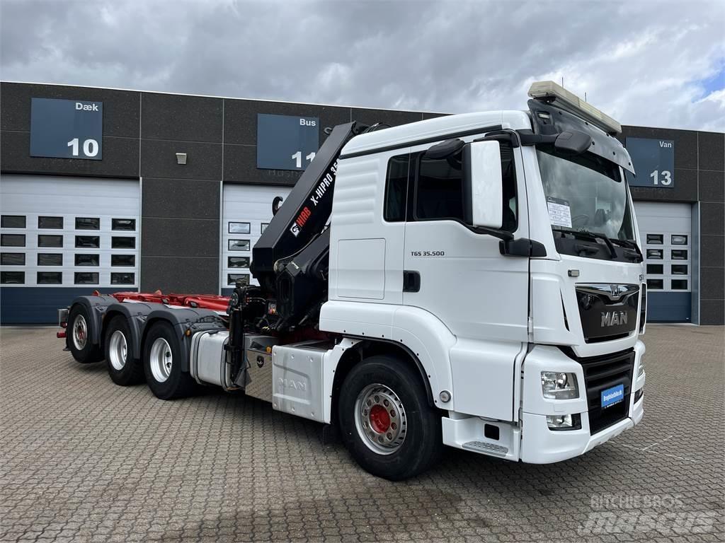 MAN TGS 35.500 8x4 Containertrucks met kabelsysteem
