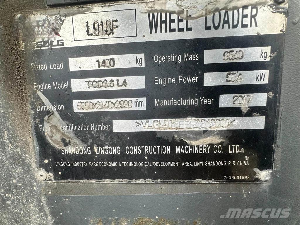 SDLG L918F Wielladers