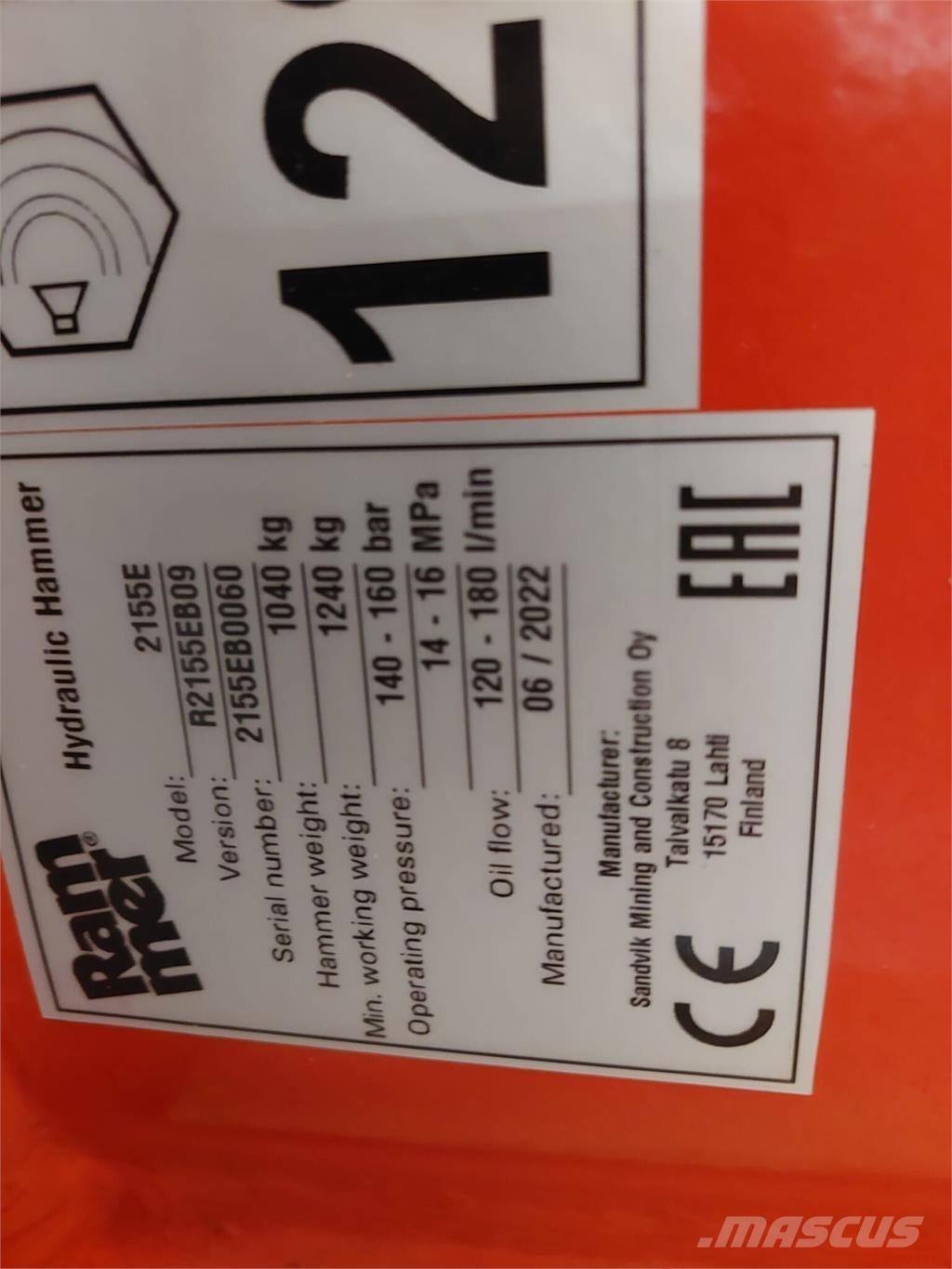 Rammer 2155E Bouw - Overige