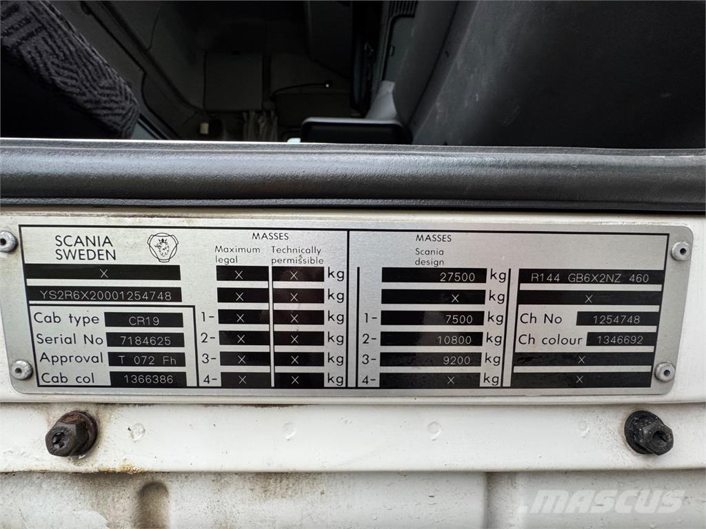 Scania 144G 6x2 Vlakke laadvloer met kraan