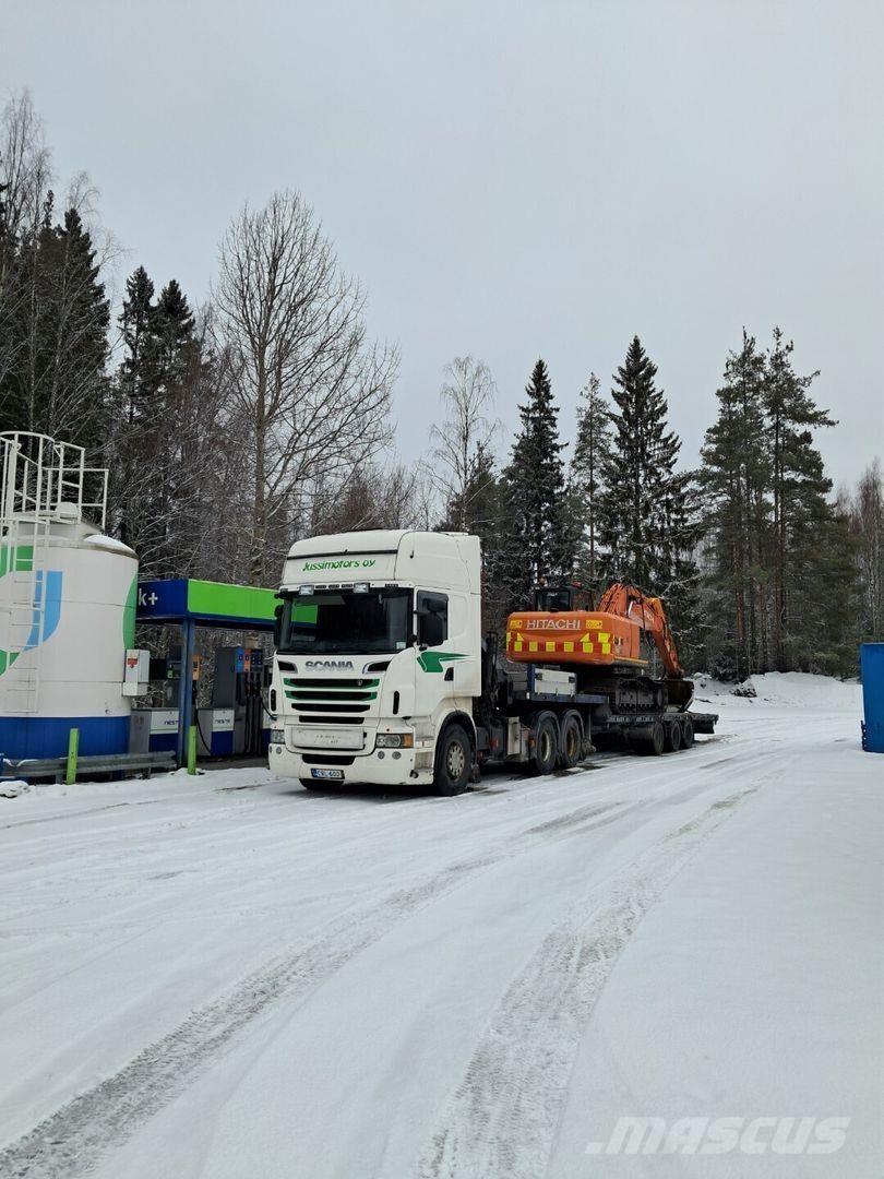 Scania r 560 Vlakke laadvloer met kraan