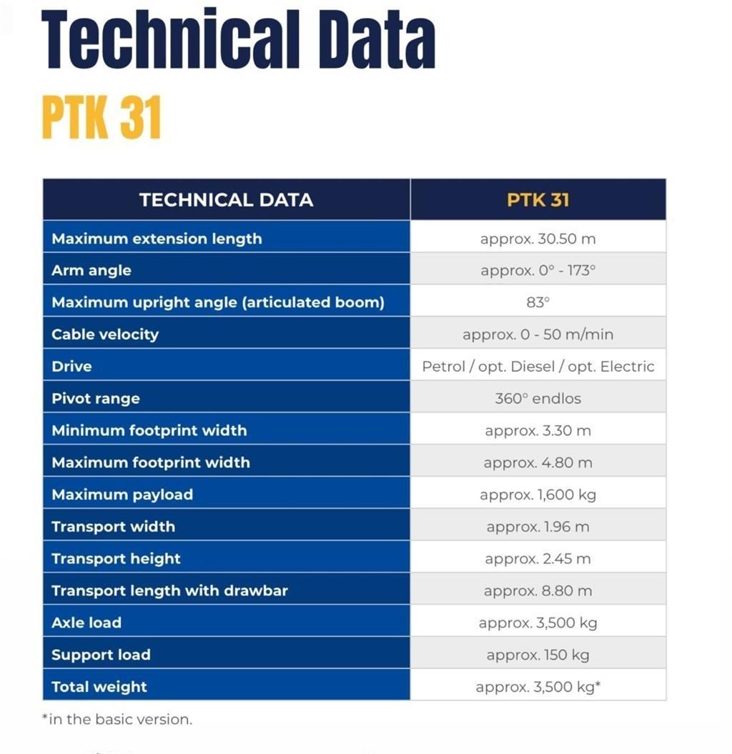TR PAUS PTK31 Vlakke laadvloer met kraan