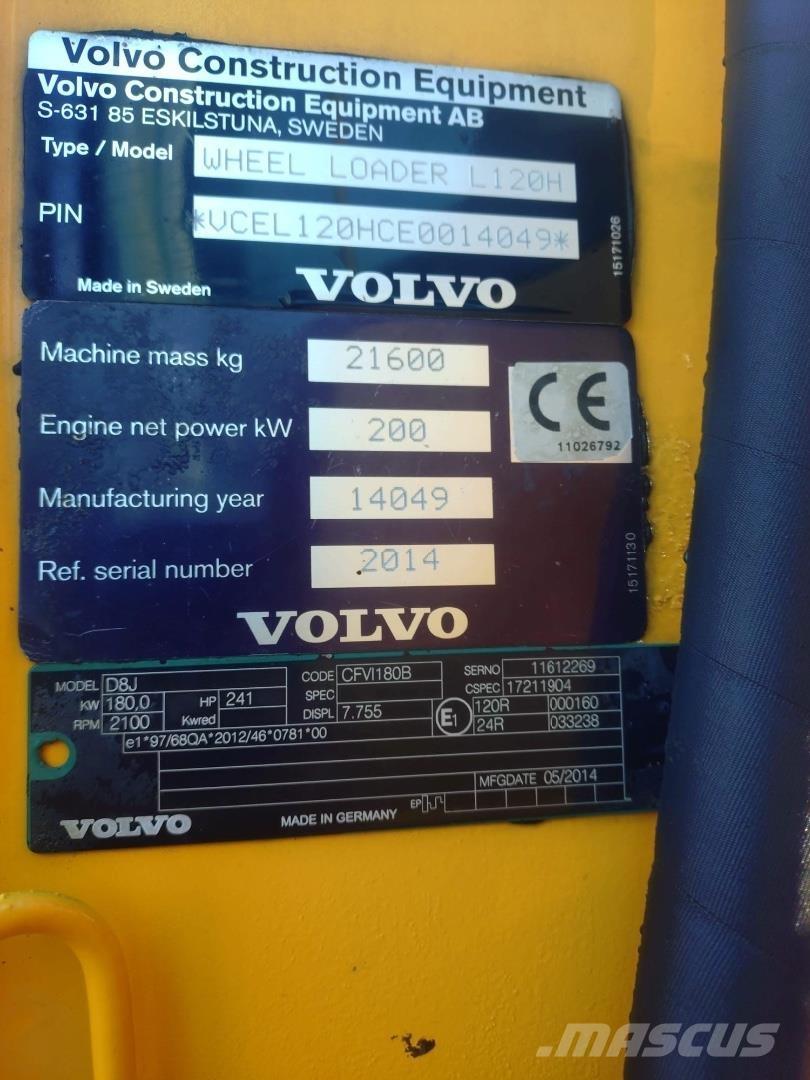 Volvo L120H Wielladers